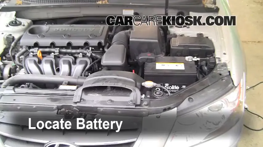 2009 Hyundai Sonata GLS 2.4L 4 Cyl. Battery Replace